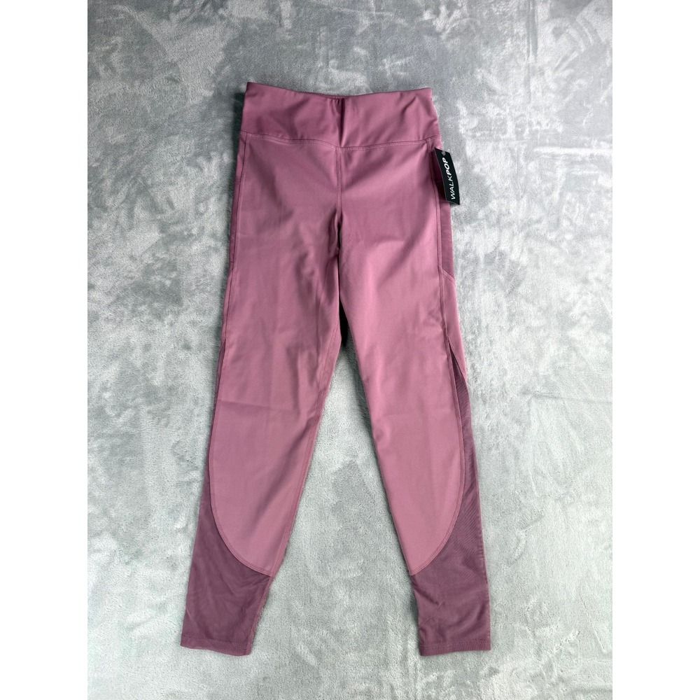 Walk Pop Leggings Womens Small Dusty Pink NWT High Waisted Yoga Gym Mesh Stretch
